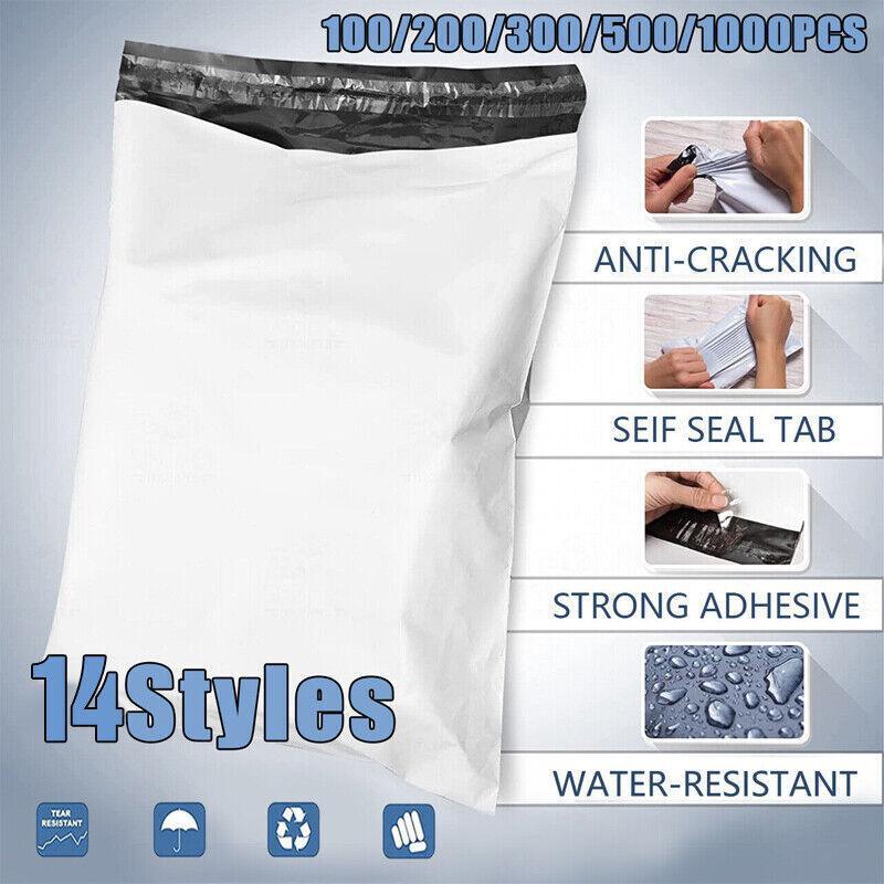 Poly Mailer Bags Mailing Satchel Plastic Courier Self Sealing Packing - 20*80cm *100 PCS