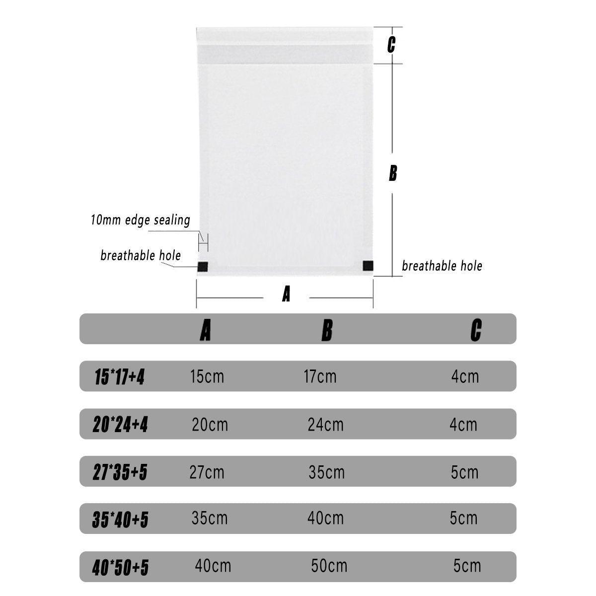 50PCS Eco-Friendly Biodegradable Translucent PaperBags Greaseproof Glassine Bags - 35*40+5cm
