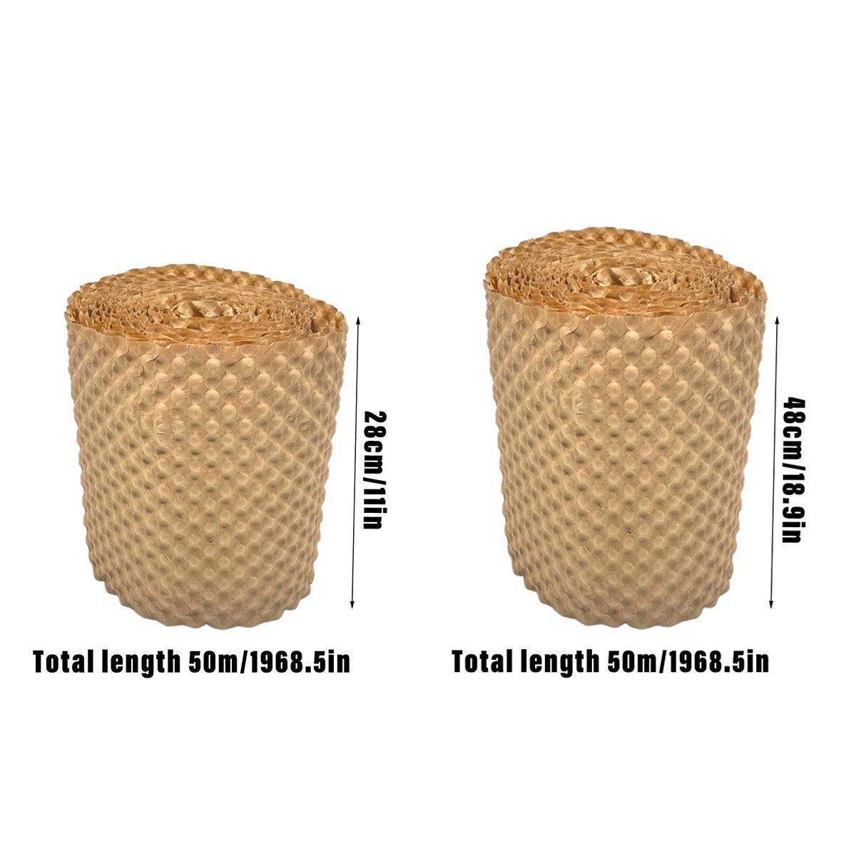 Cowhide Pressure Bubble Paper Roll Shock Absorbing Biodegradable Cushioning Wrap - 28x50m