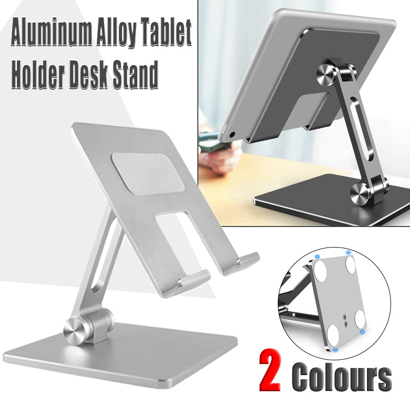 Aluminum Alloy Tablet Phone Holder Desk Stand Bracket Foldable For Ipad Pro 12.9 - Grey