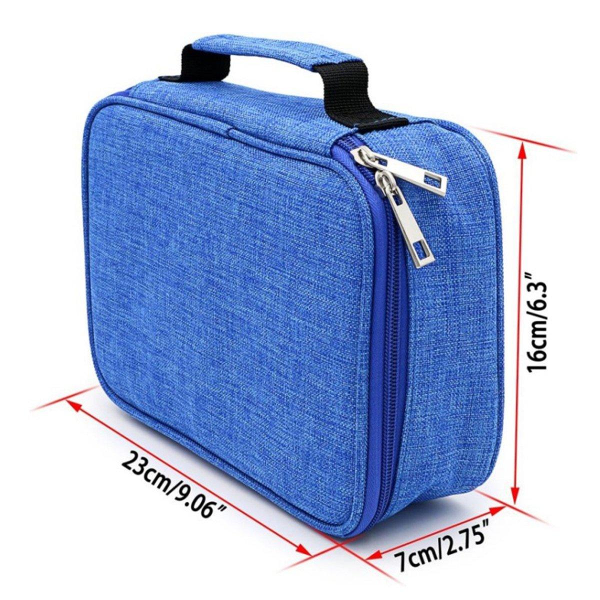 Large Capacity Waterproof Pen Pouch Pencil Case Student Stationery Storage Bag - Blue