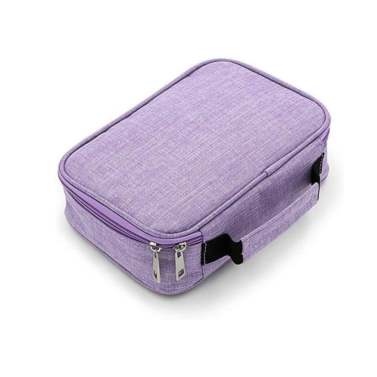 Large Capacity Waterproof Pen Pouch Pencil Case Student Stationery Storage Bag - Purple
