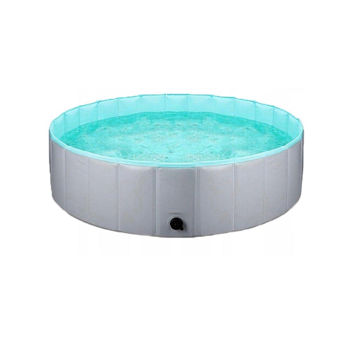 Pet Swimming Pool Foldable Portable Pool for Dogs Outdoor Summer Play - Grey-120x30cm