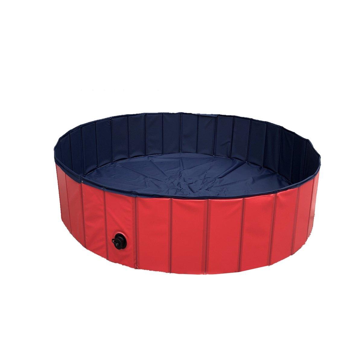 Pet Swimming Pool Foldable Portable Pool for Dogs Outdoor Summer Play - Blue-80x20cm