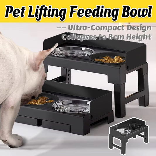 Height Adjustable Pet Feeding Bowl Dog Bowl Elevated Pet Dish Food Water Bowl