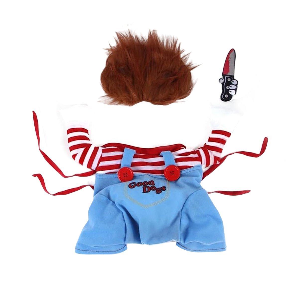 Halloween Dog Costume Pet Accessories Funny Dress Up for Small Medium Dogs - Little Devil Riding-XL