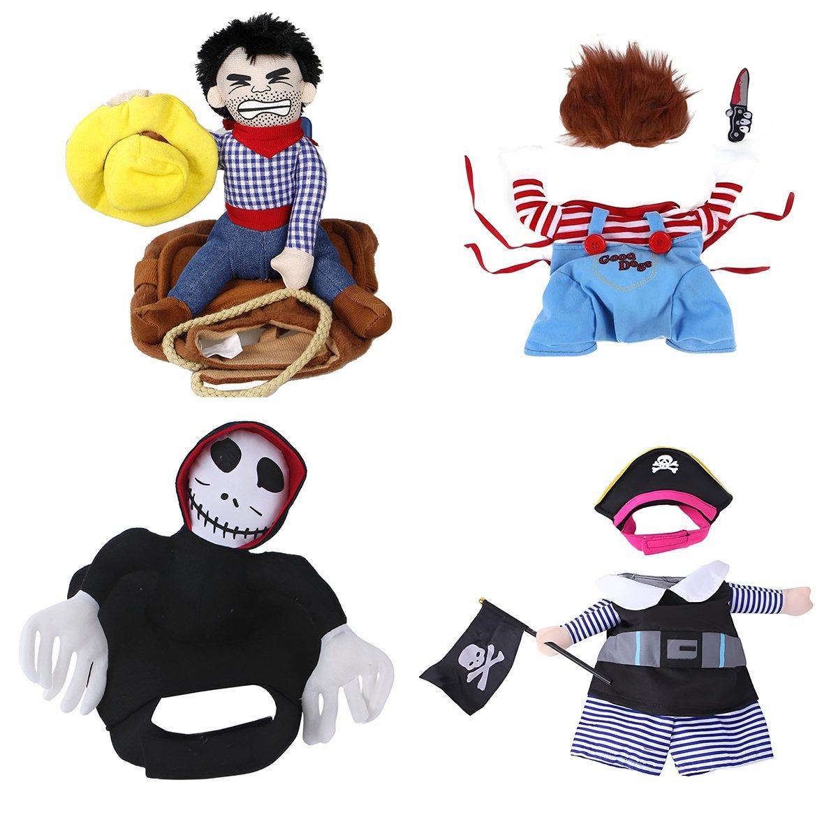 Halloween Dog Costume Pet Accessories Funny Dress Up for Small Medium Dogs - New Pirate-XL