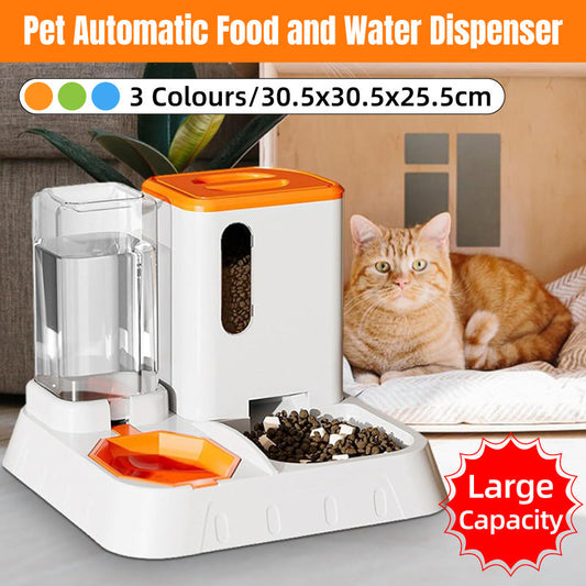 Pet Water Dispenser Automatic Feeder Bowl Cat Dog Drinking Fountain Food Feeding - Green