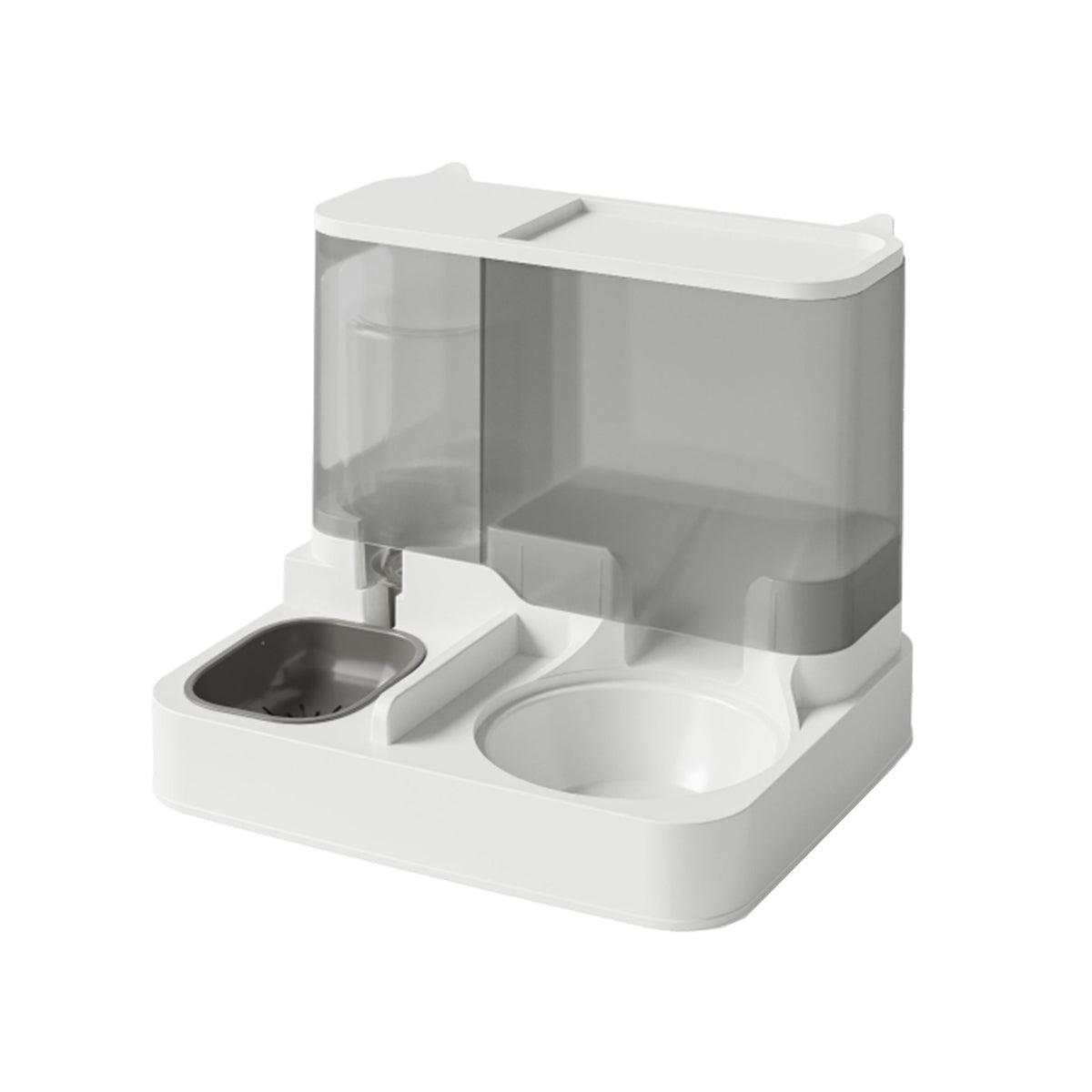 Automatic Cat Feeder Water Dispenser All in One Plastic Bowl for Cats and Dogs - Grey