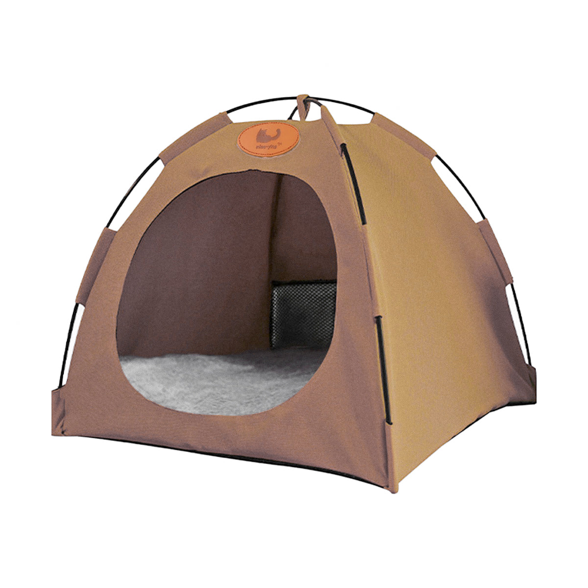 Folding Camping Pet Tent for Cats Puppy Bed Indoor Cat Nest Dog Cave Style House - Beige