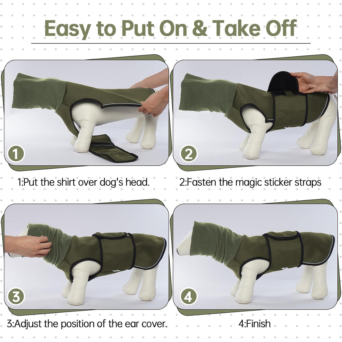 Calming Dog Vest for Stress Relief Travel Thunder Wrap Jacket for Medium Large Dogs - L