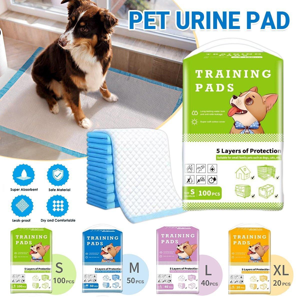 Large Puppy Dog Training Pads Pet Toilet Thickened Pee Pads Mat Indoor Absorbent - S ( 45*33cm) - 100PCS