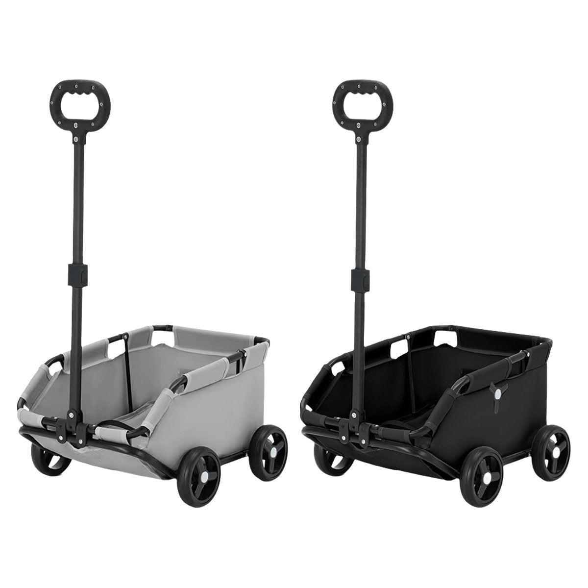 Pet Stroller Dog Cat Carrier Cart Travel Foldable Puppy Trolley Travel Outing - Black