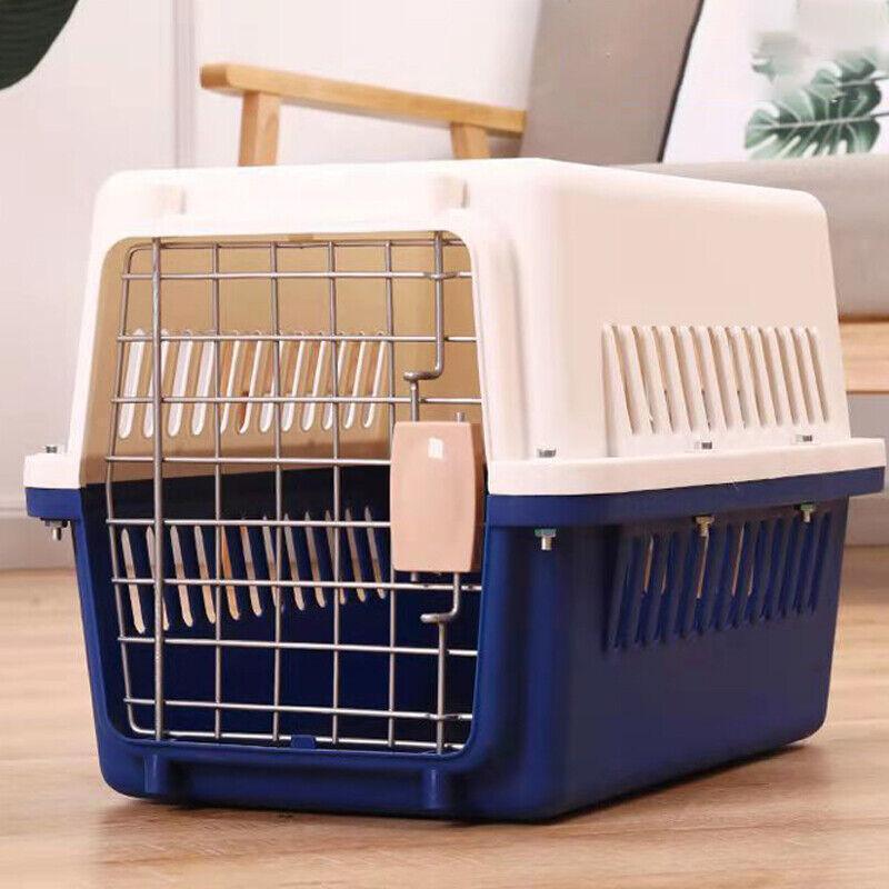 M Size Dog Cat Rabbit Portable Tote Crate Pet Carrier Kennel Travel Airline Carry Bag - Blue