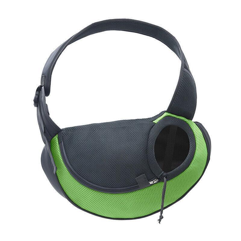 L Size Pet Shoulder Carrier Bag Puppy Cat Dog Travel Sling Backpack Portable - Green