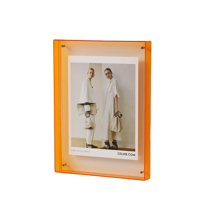 Acrylic Photo Frame Double-Sided Clear Display with Screw Mount – 16x21cm - Green