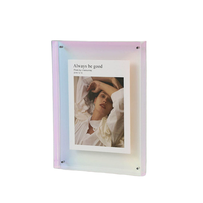 Acrylic Photo Frame Double-Sided Clear Display with Screw Mount – 16x21cm - Orange