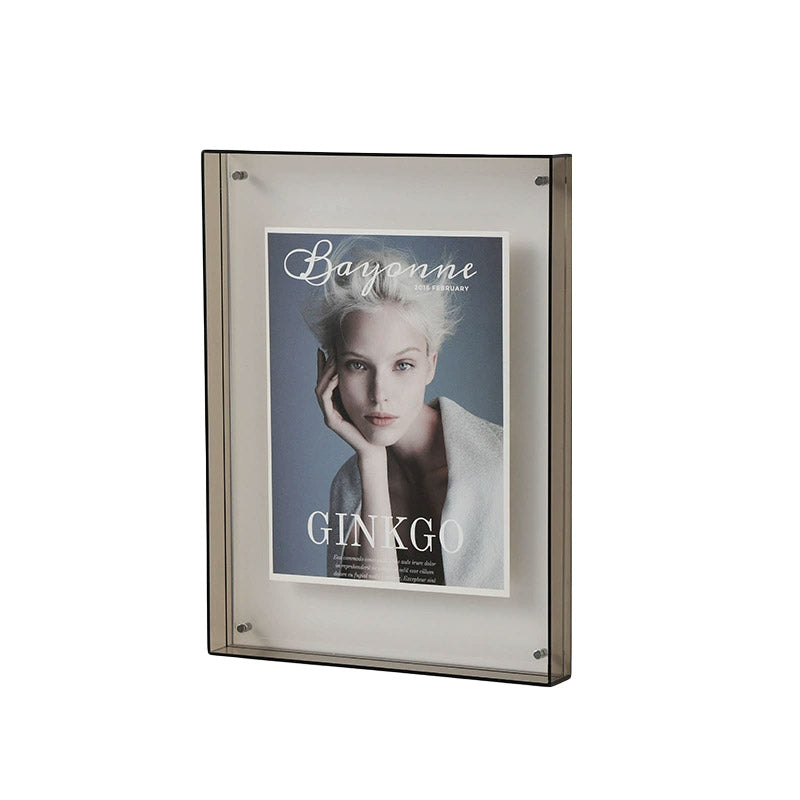Acrylic Photo Frame Double-Sided Clear Display with Screw Mount – 16x21cm - Orange