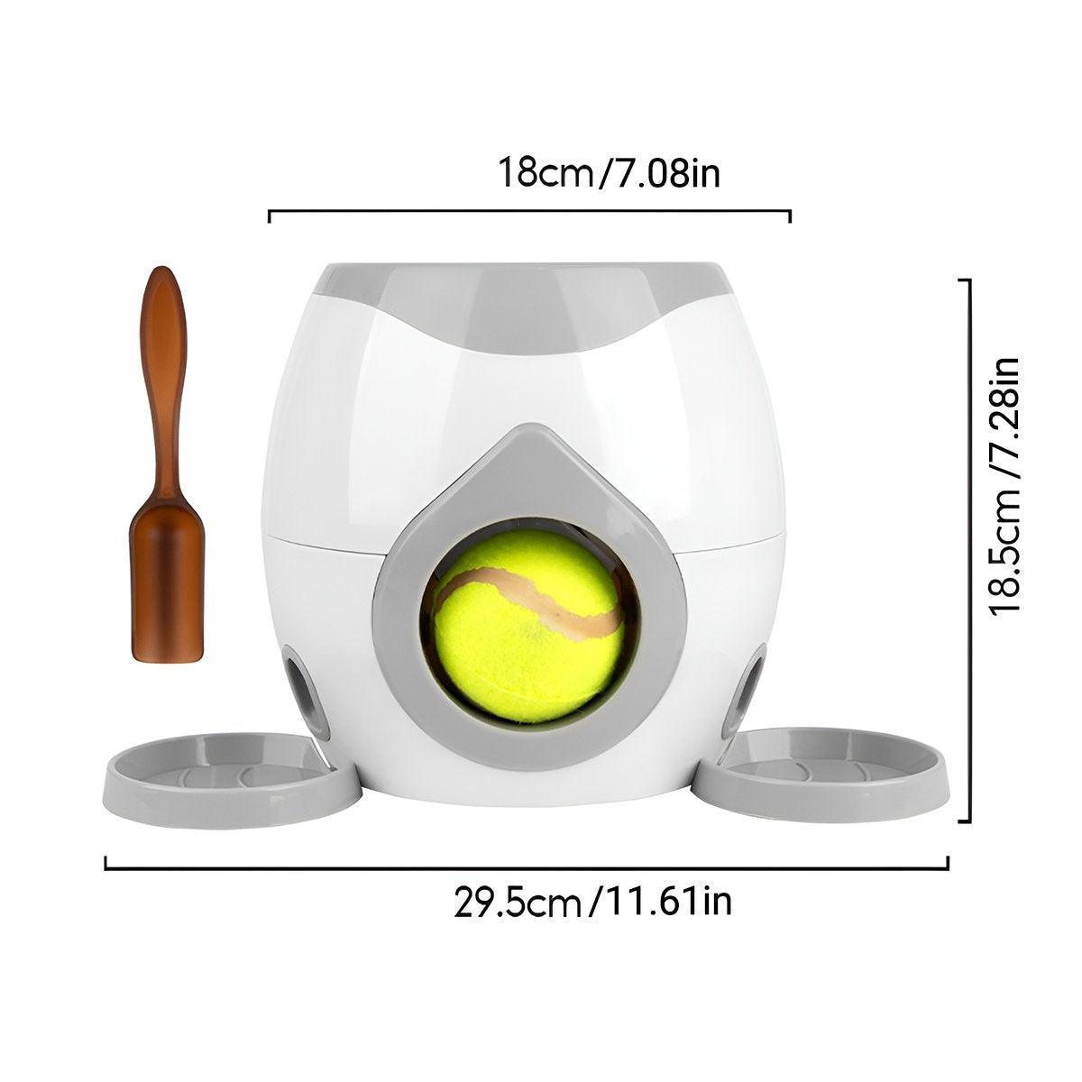 Interactive Dog Toy Tennis Feeder Machine for Training and Treat Rewards - Green