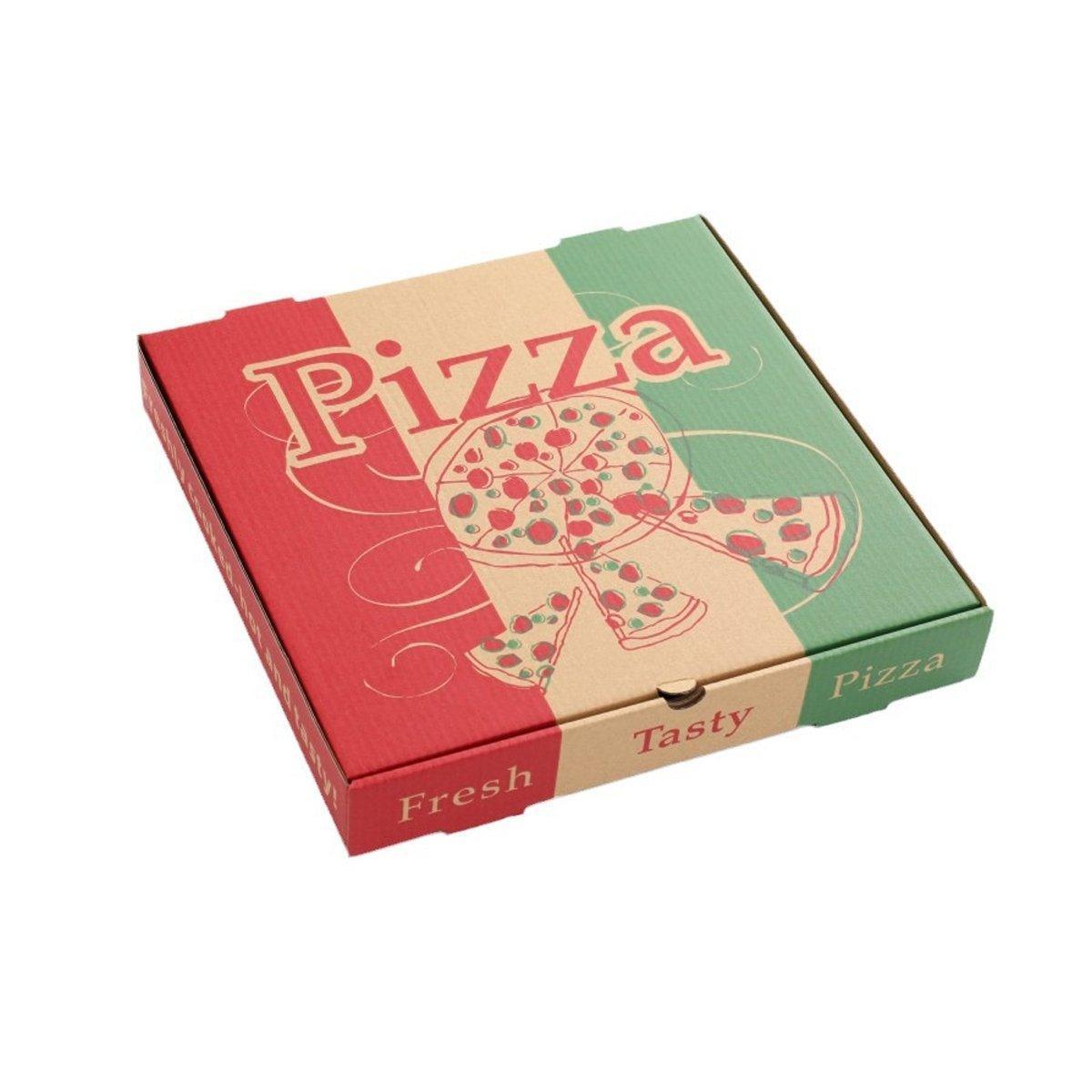 50pcs Pizza Packing Boxes Folding Box Durable Food Storage Containers Colourful - 11inch