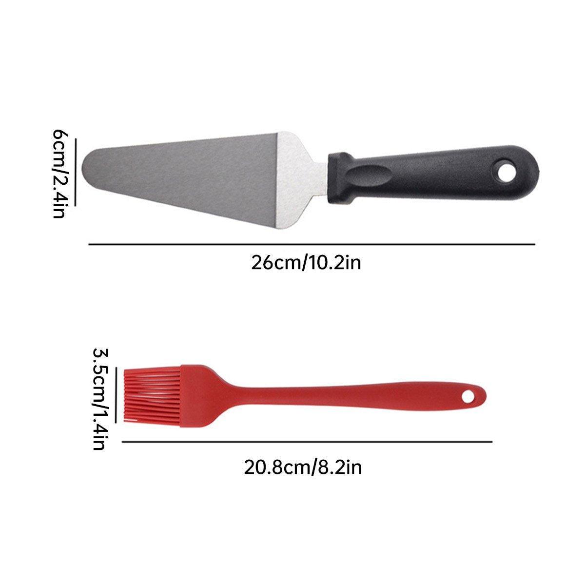 Aluminum Pizza Shovel 12Inch Pizza Transfer Tool with Pizza Cutter and Wheel Set