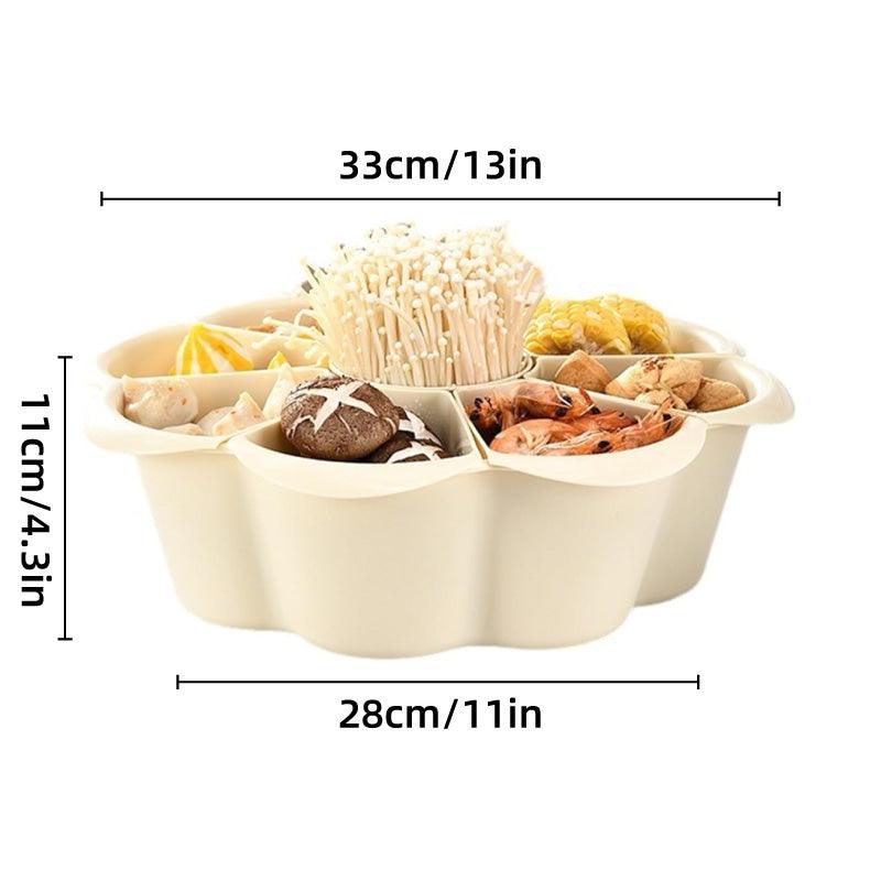 Multifunctional Hot Pot Platter 9 Grid Serving Dish Vegetable Snack Plate Tray