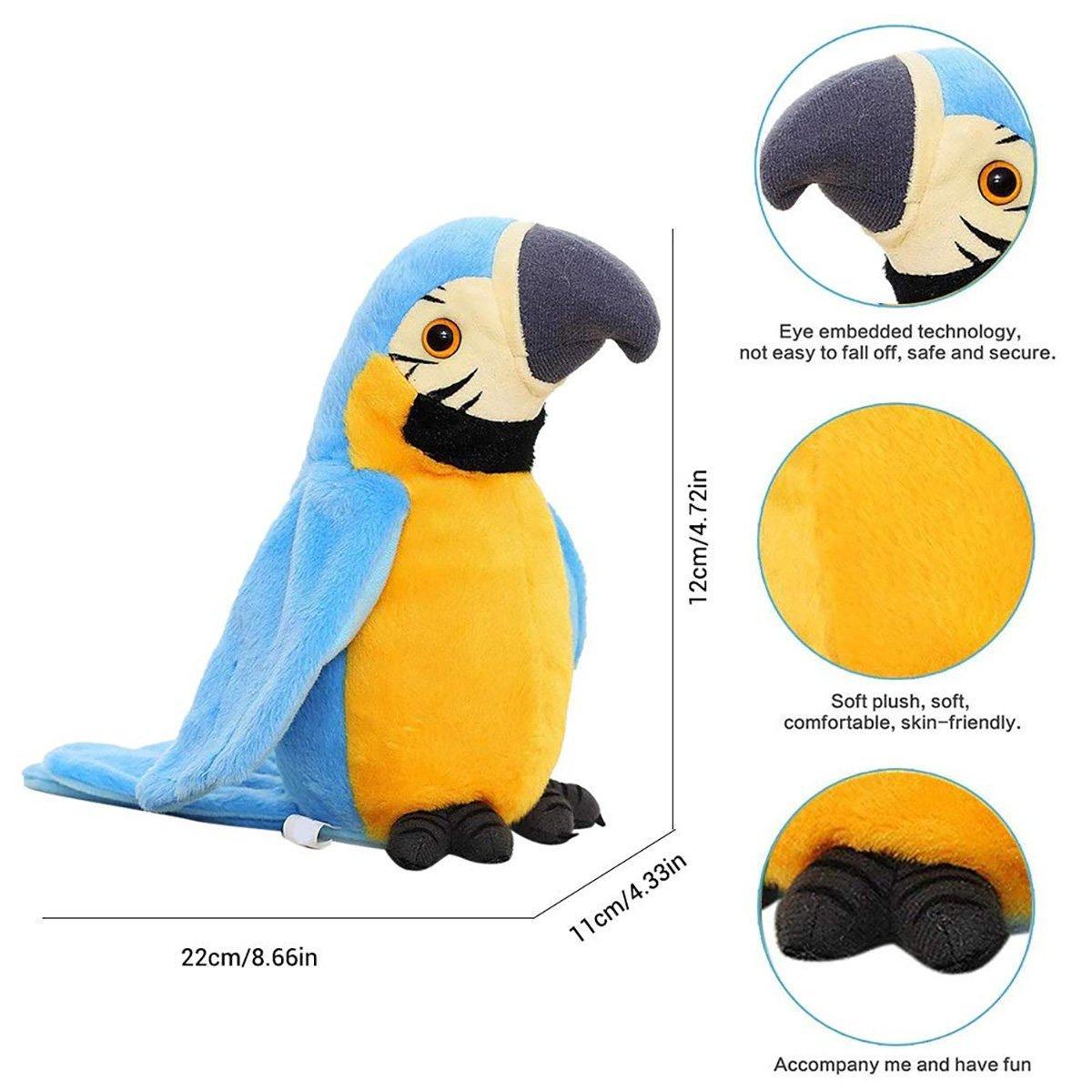 Interactive Talking Electric Plush Parrot for Early Learning and Entertainment - Green