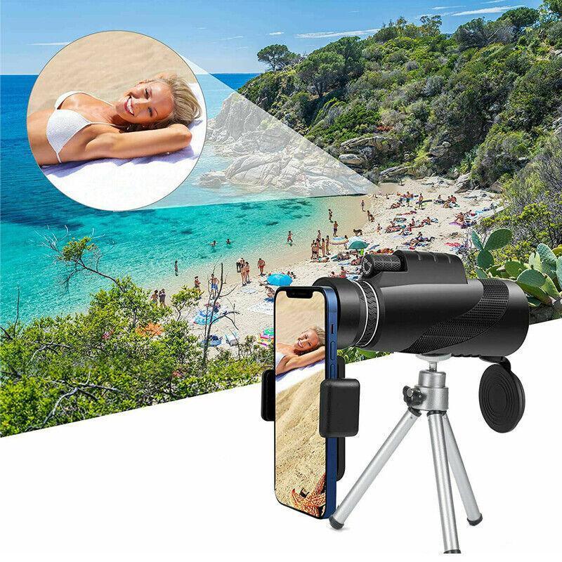 50x60 HD Monocular Telescope with Tripod and Phone Holder for Outdoor Travel