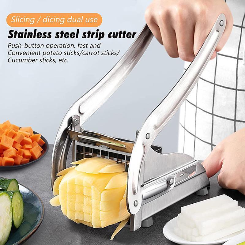 Chip Potato Chipper Maker French Fries Dicer Slicer Chopper Cutter and 2 Blades