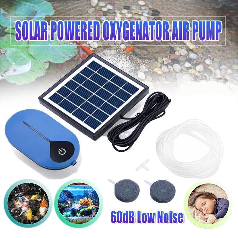 Auto Day/Night Solar Powered Oxygenator Air Pump Oxygen Aerator Fish Pond Pool