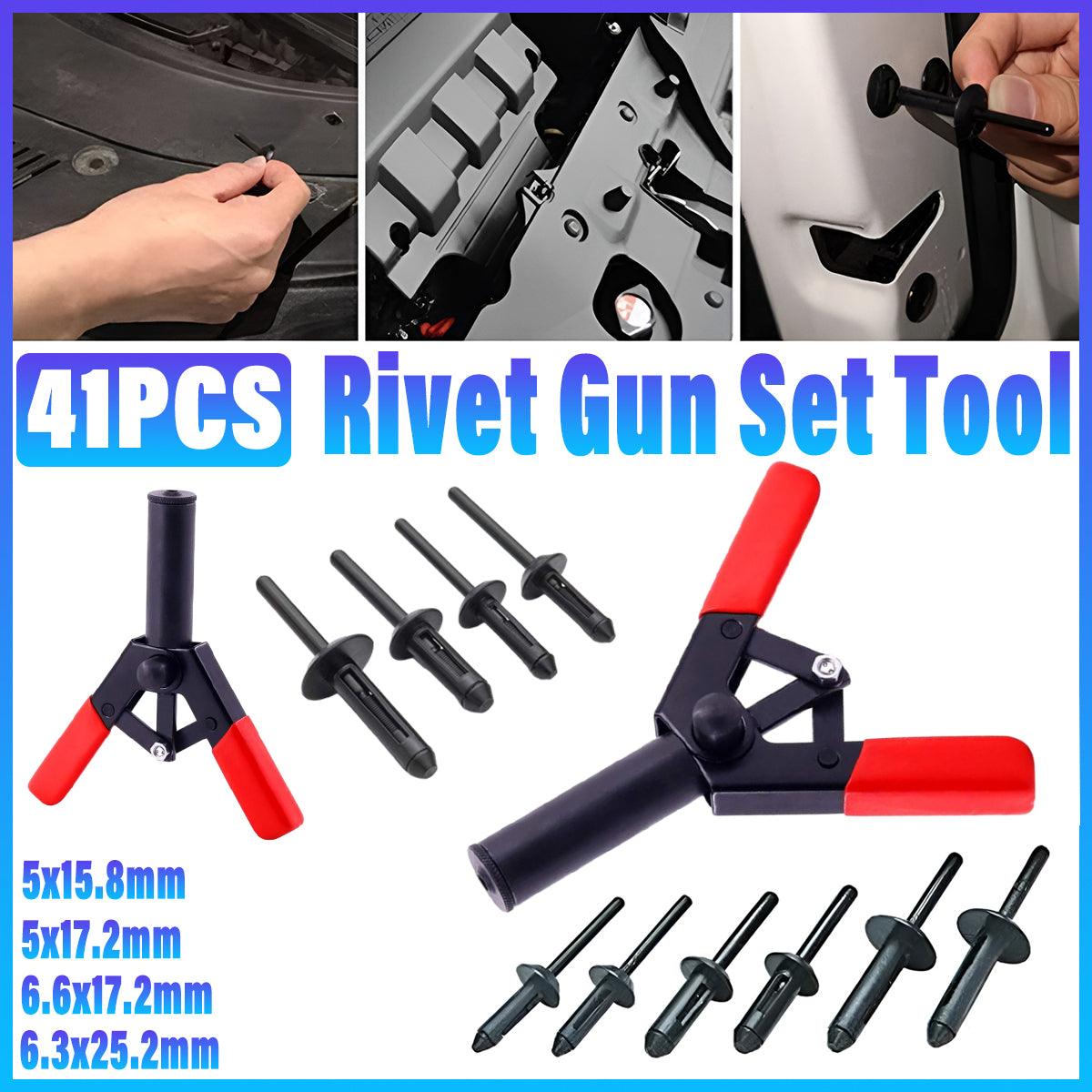 41 Piece Plastic Rivet Tool Set Quick Release Polyethylene Riveting Kit