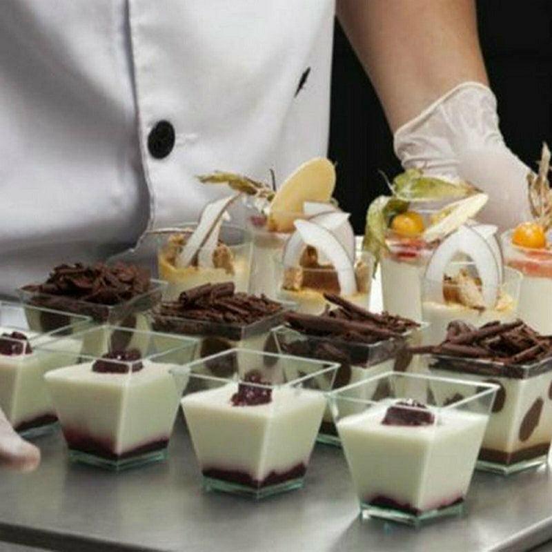40-50 Pcs Mousse Cake Dessert Cups Clear Plastic Sample Drink Wine Jelly Tumbler - 40PCS-Round-60*80MM