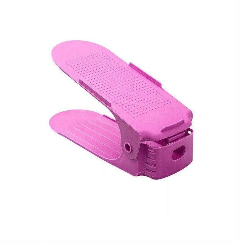 20X Shoe Rack Display Case Box Adjustable Slots Organizer Storage Holder - Black