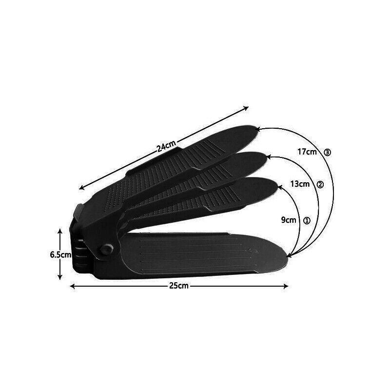 20X Shoe Rack Display Case Box Adjustable Slots Organizer Storage Holder - Blue