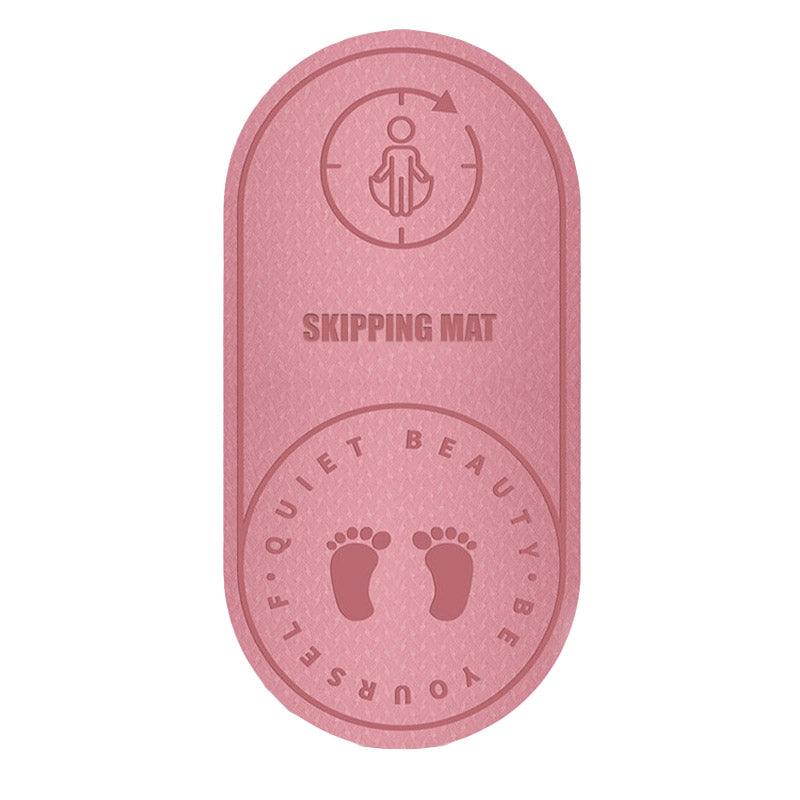 Jump Rope Mat Soundproof Shock Absorbing Mat for Indoor Fitness Yoga Floor Use - Pink