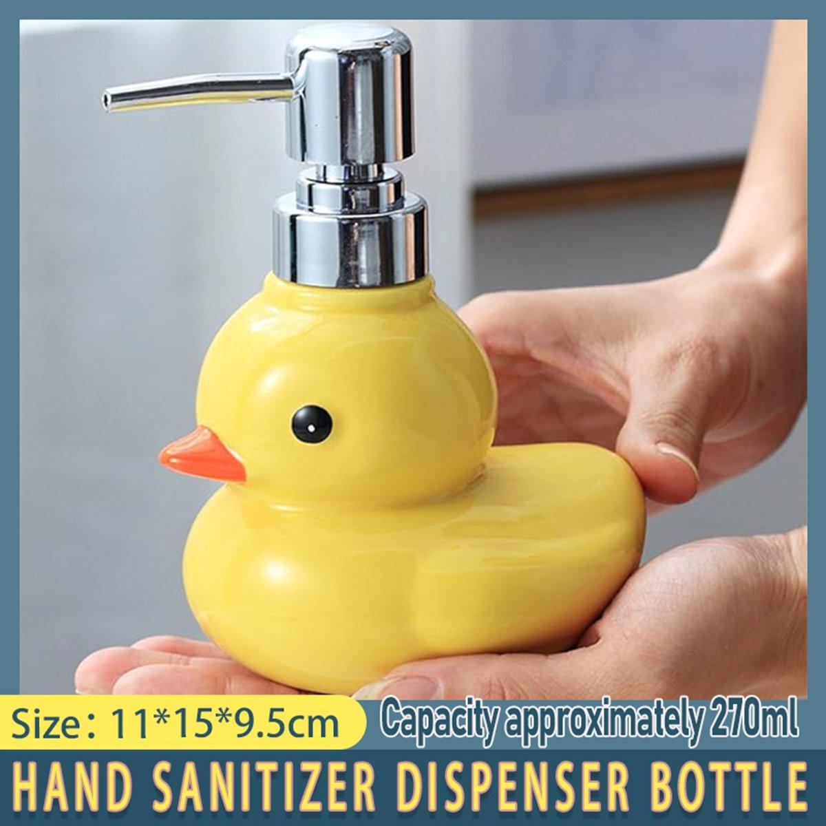 Cartoon Yellow Duck Ceramic Hand Sanitizer Lotion Bottle Press Dispenser Pump