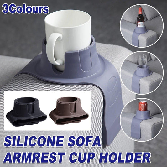 Couch Cup Holder Silicone Drink Coaster Tray Sofa Armrest Stand Car Cup Holder - Coffee