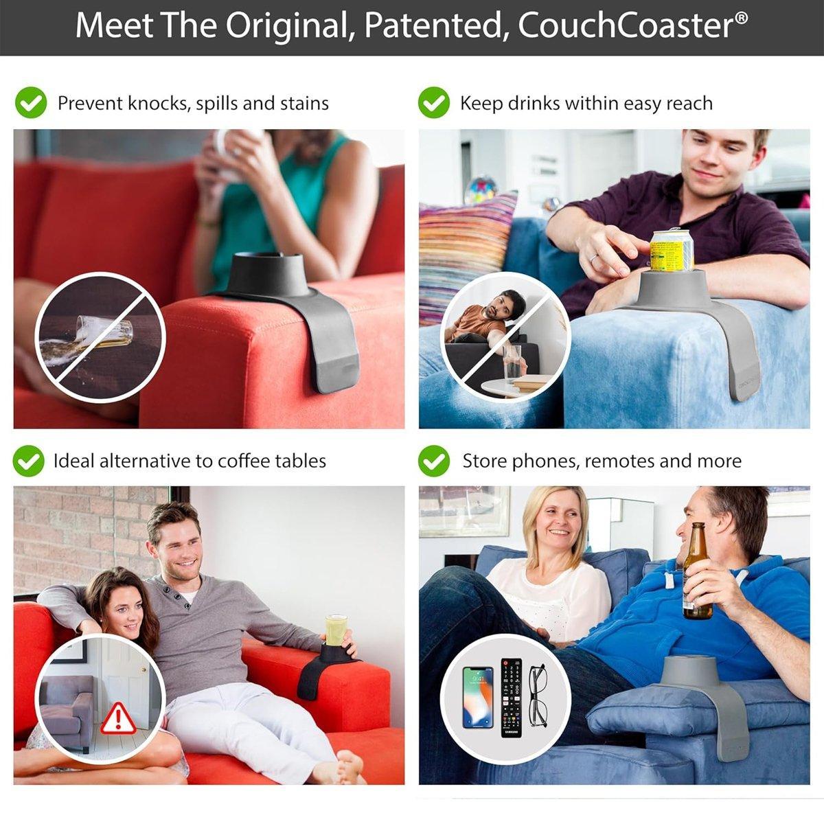 Couch Cup Holder Silicone Drink Coaster Tray Sofa Armrest Stand Car Cup Holder - Coffee