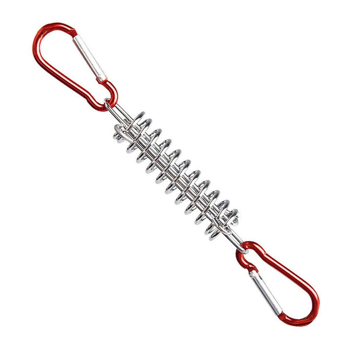 1-15PCS Outdoor Camping Tent Spring Wind Rope Buckle Fix Hook Buckles Silver Red - 10pair