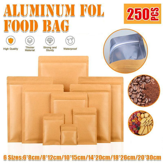 Kraft Paper Mylar Storage Self Seal Packing Pouches Aluminum Foil Packaging Bag - 14*20cm