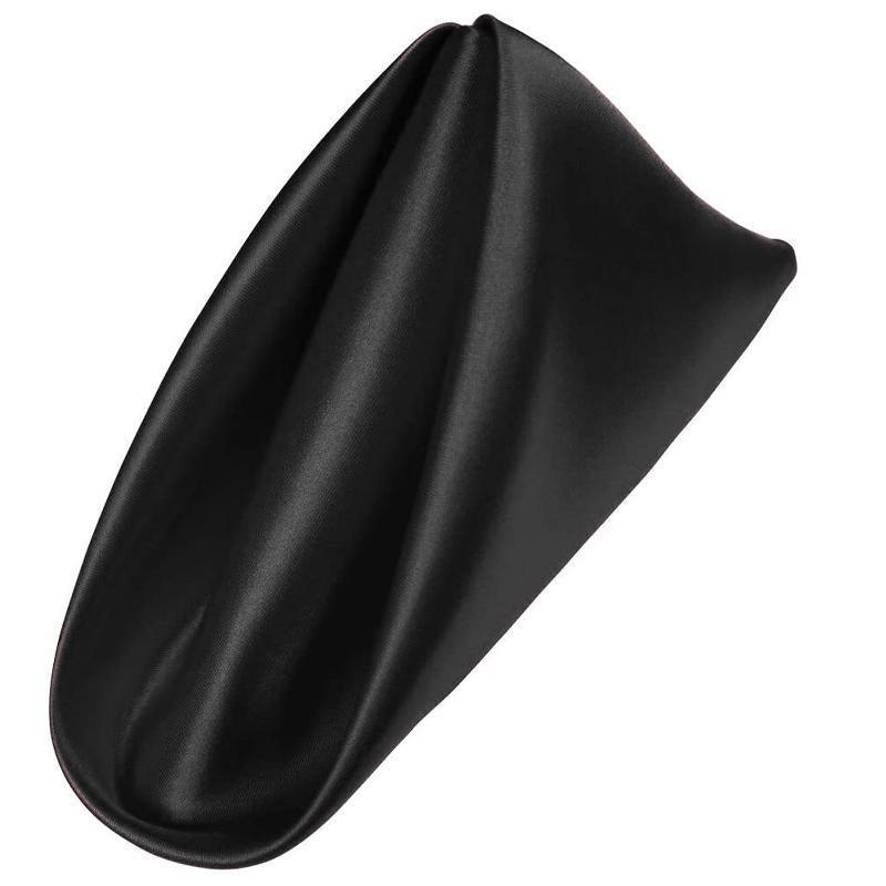 50PCS Polyester Plain Fabric Cotton Napkins For Wedding Cloth pc Table Dinner - Black