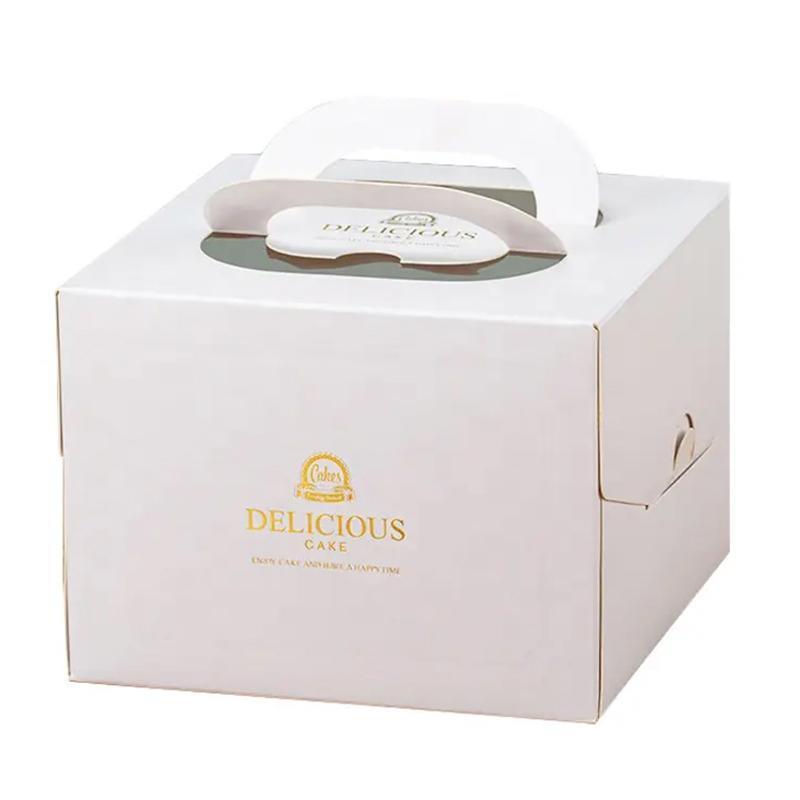 30PCS White Portable Cake Boxes Display Window Packing Case Party with Handle Birthday - 8 inch
