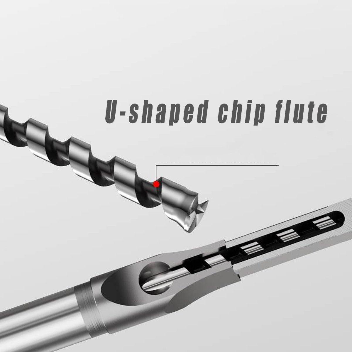 3x Square Hole Mortising Chisel Drill Bit Woodworking Saw Tools for Drilling