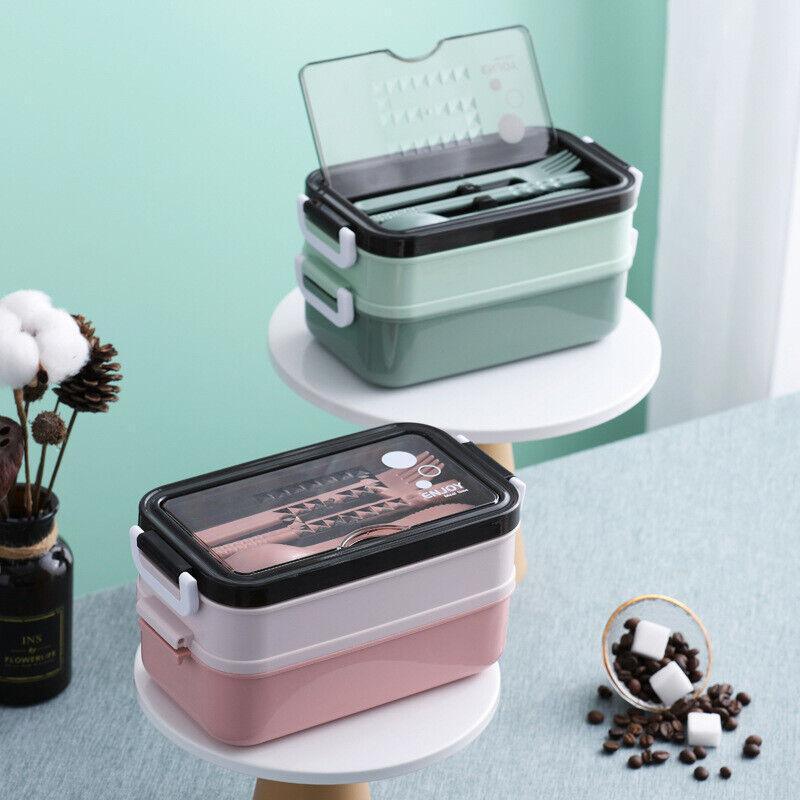 Bento Box Lunch Containers Food Microwave Stainless Portable Dinnerware Au - Green