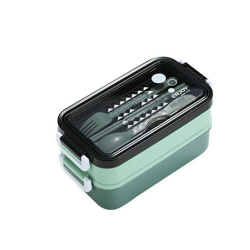 Bento Box Lunch Containers Food Microwave Stainless Portable Dinnerware Au - Green