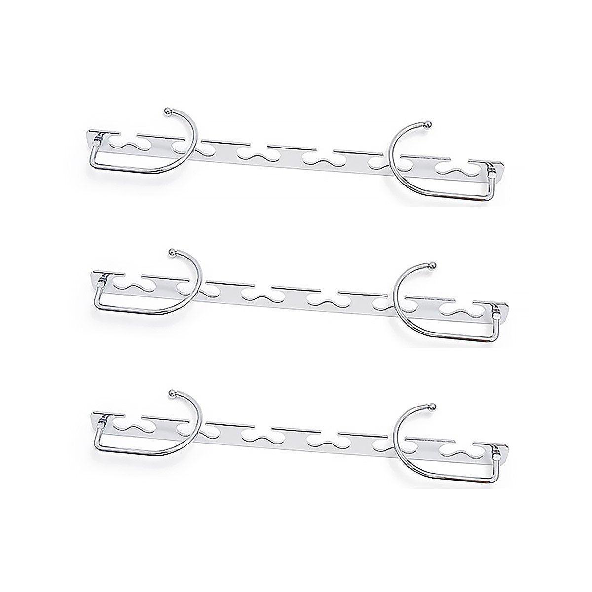 Clothes Hanger Space Saving Hook Folding Wardrobe Multipurpose Rack Coat Pants - 6PCS