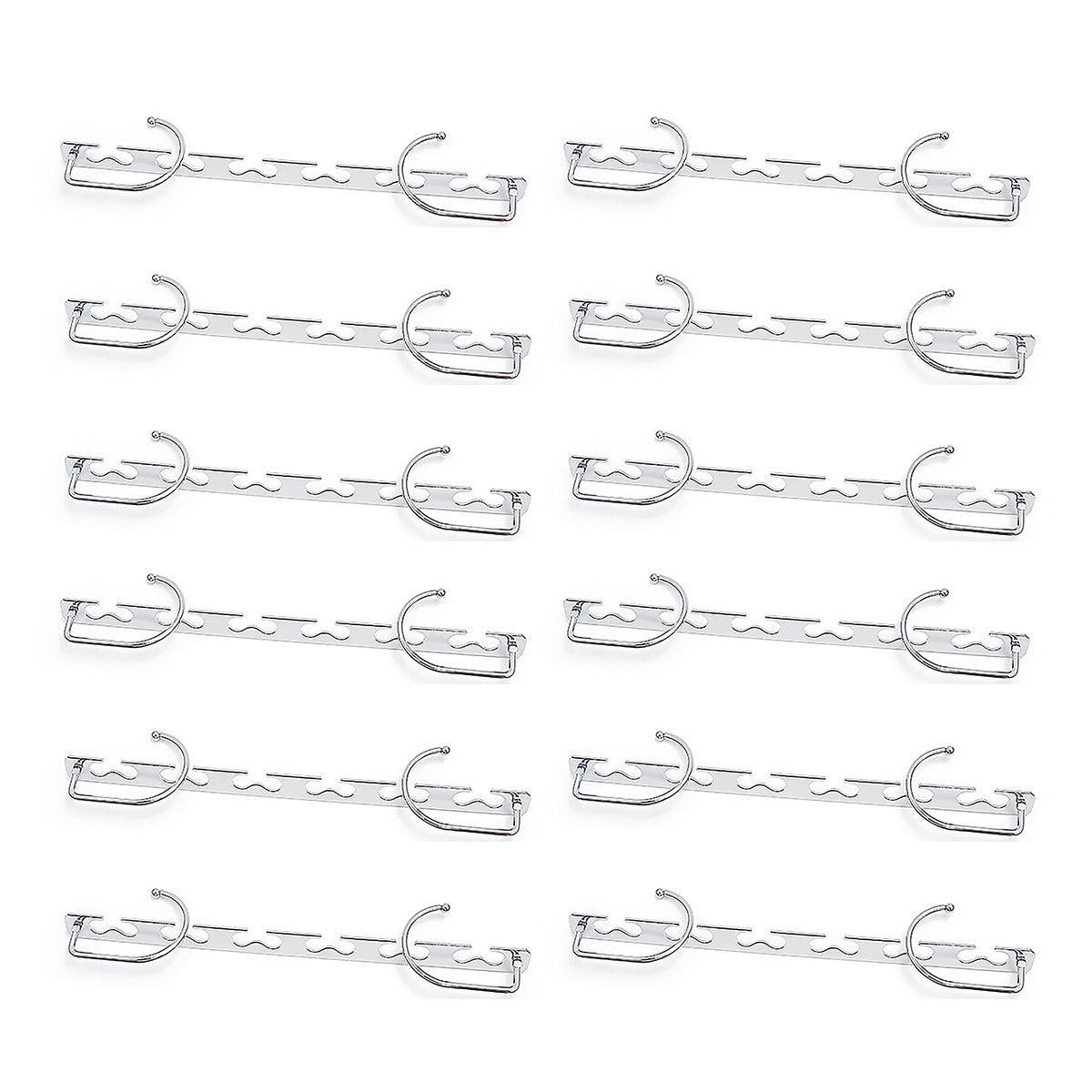 Clothes Hanger Space Saving Hook Folding Wardrobe Multipurpose Rack Coat Pants - 6PCS