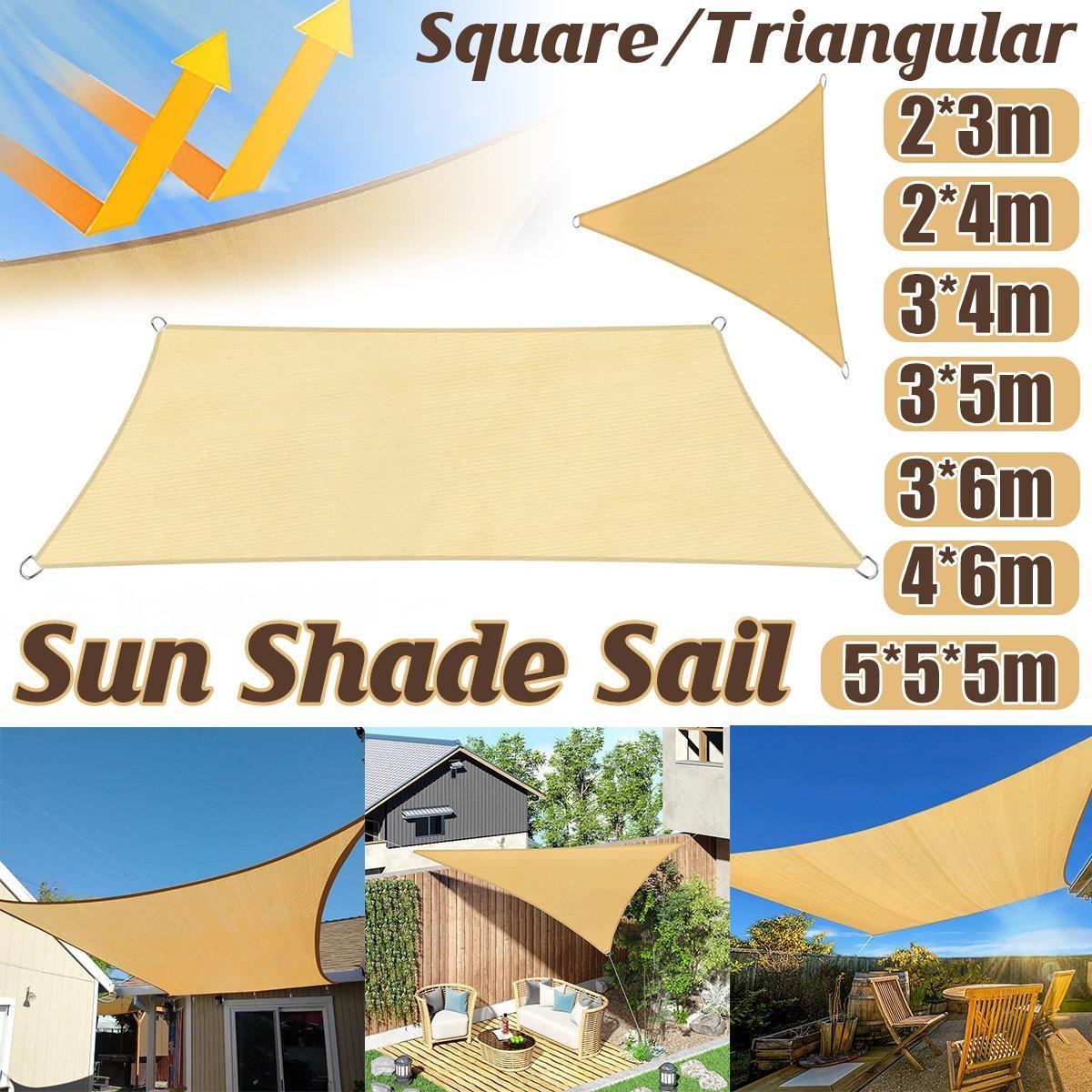 Outdoor Breathable Shade Sail Canopy Triangle Square Patio Garden Sun Shade - 2*4m（Rectangular）