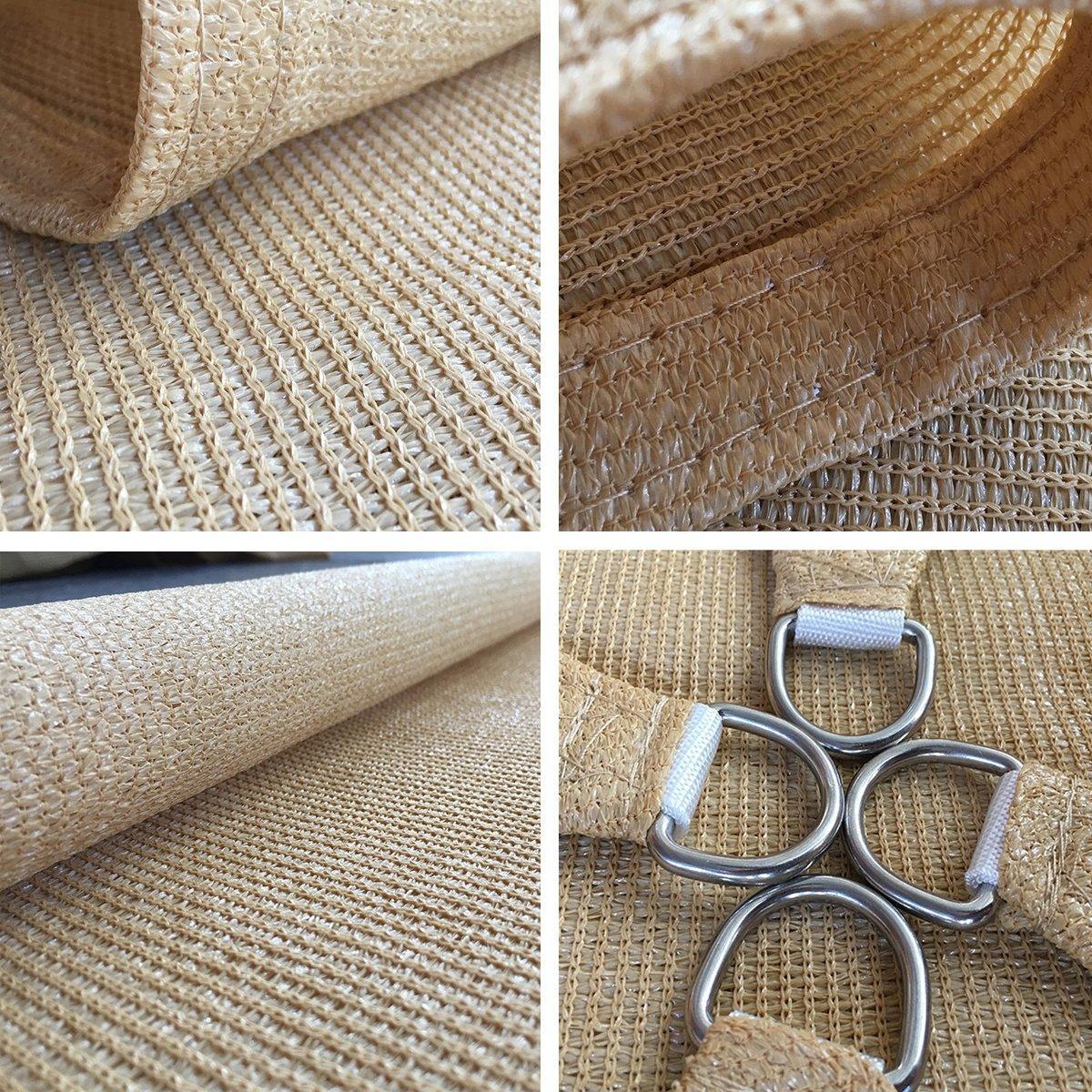 Outdoor Breathable Shade Sail Canopy Triangle Square Patio Garden Sun Shade - 3*6m（Rectangular）