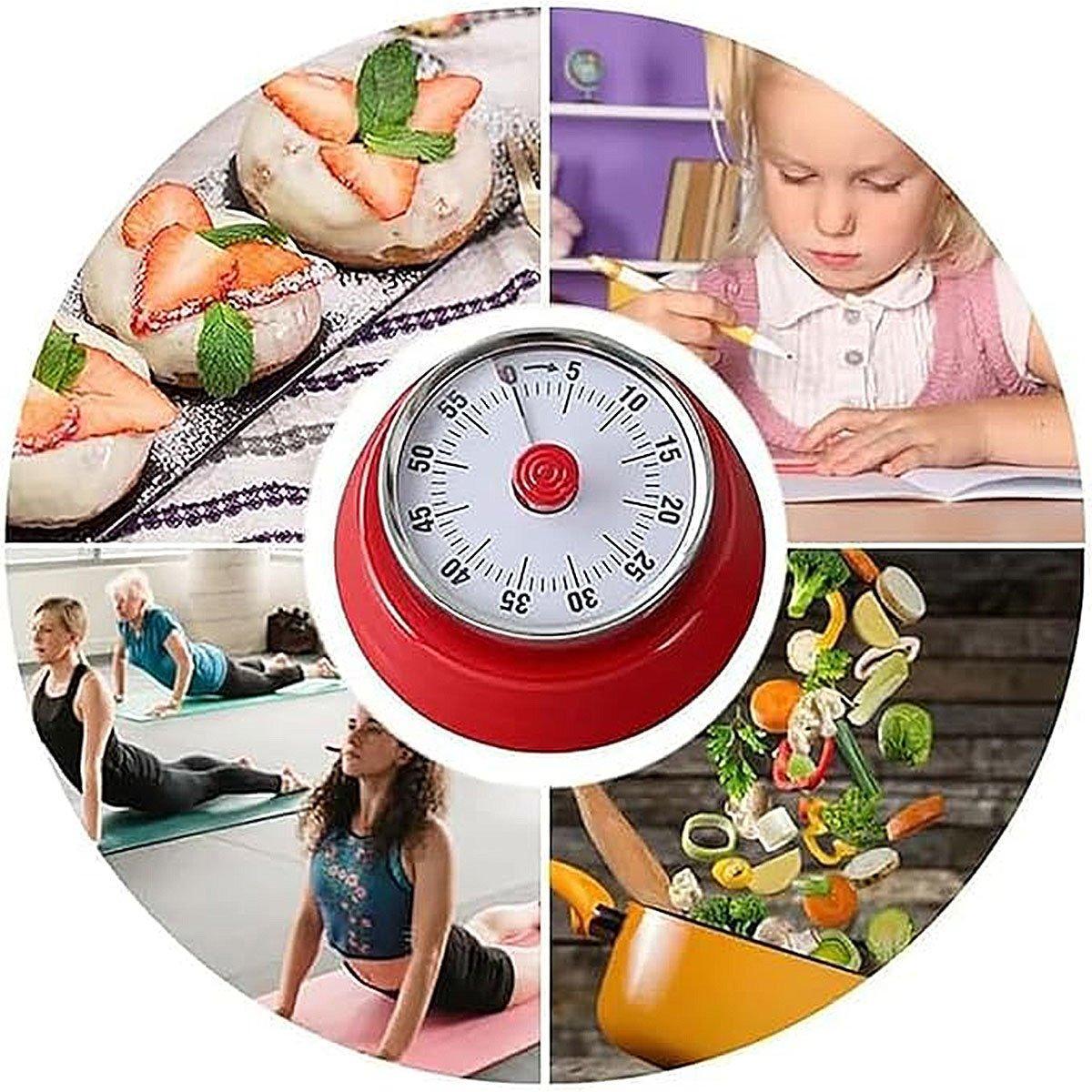 60 Minutes Visual Analog Timer Countdown Clock Time Management Kitchen Tool - Green